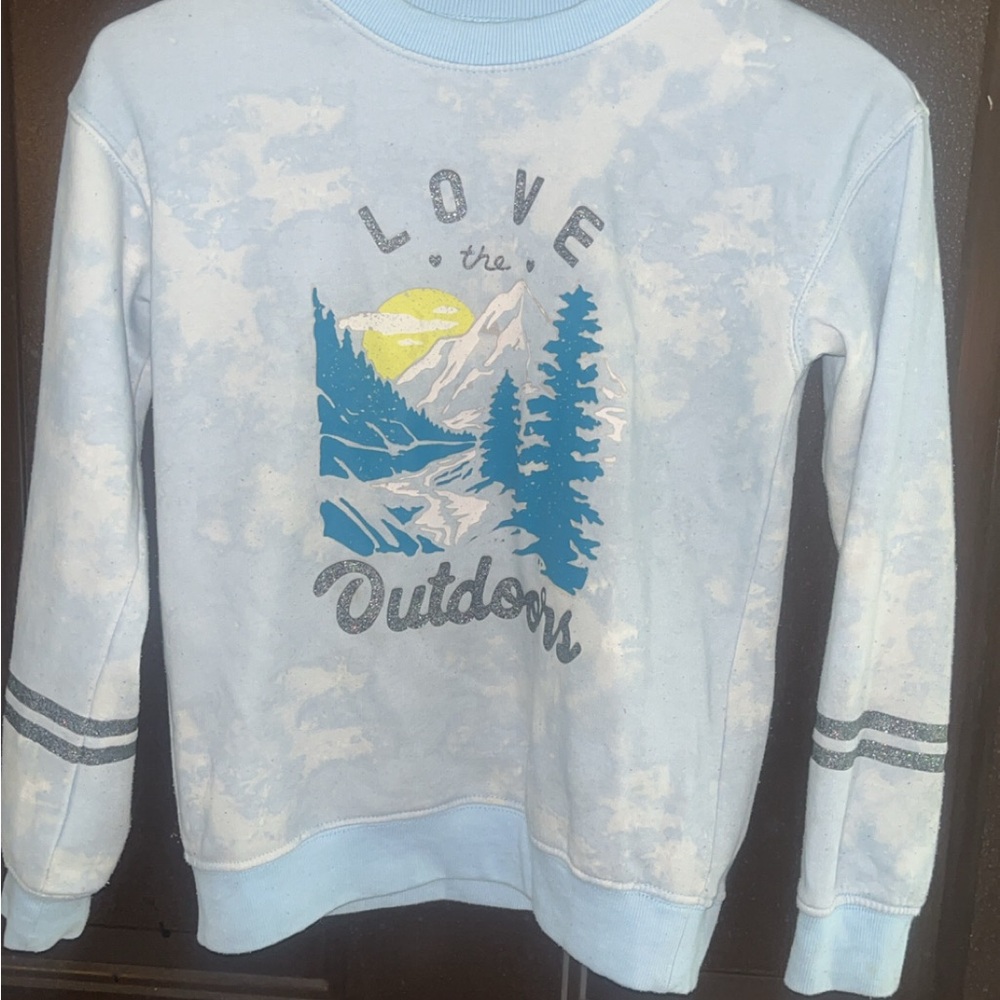 SO Light Blue Kids Sweater with Outdoor Print